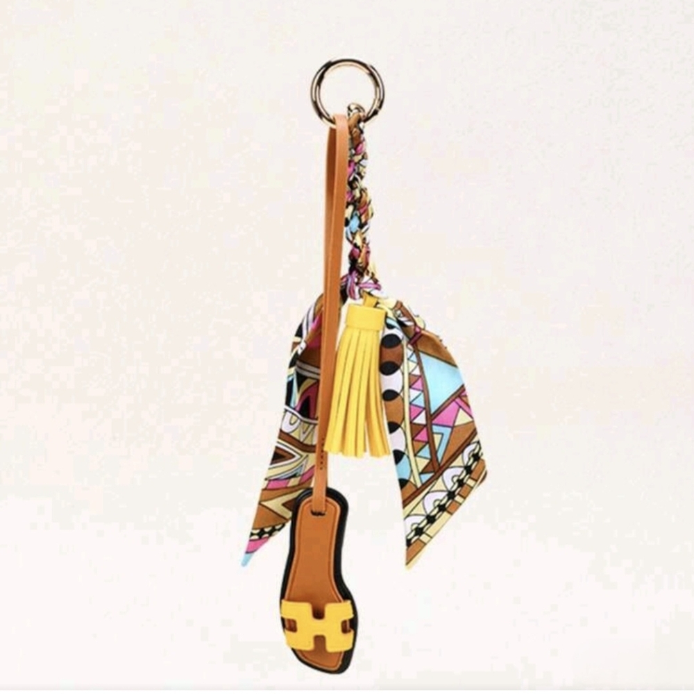H Sandal Shoe & Twilly Bag Charm/ Keychain New